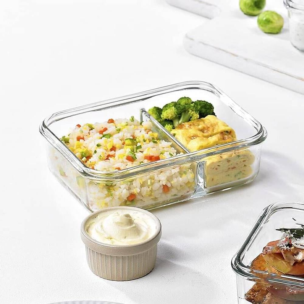 Glasslock Dikdörtgen 2Li Cam Saklama Kabı 670 Ml