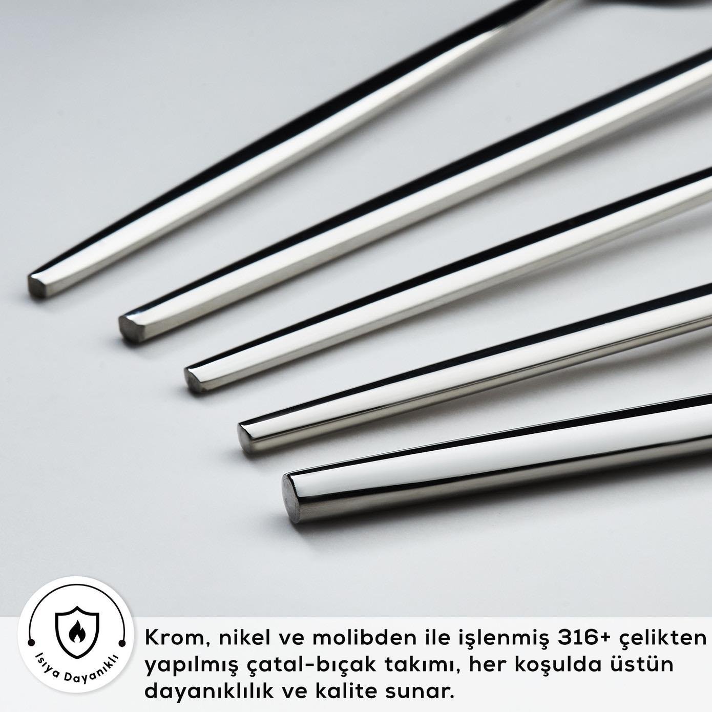 Karaca 316 Premium Mild Platin 12 Kişilik 84 Parça Çatal Kaşık Bıçak Takımı