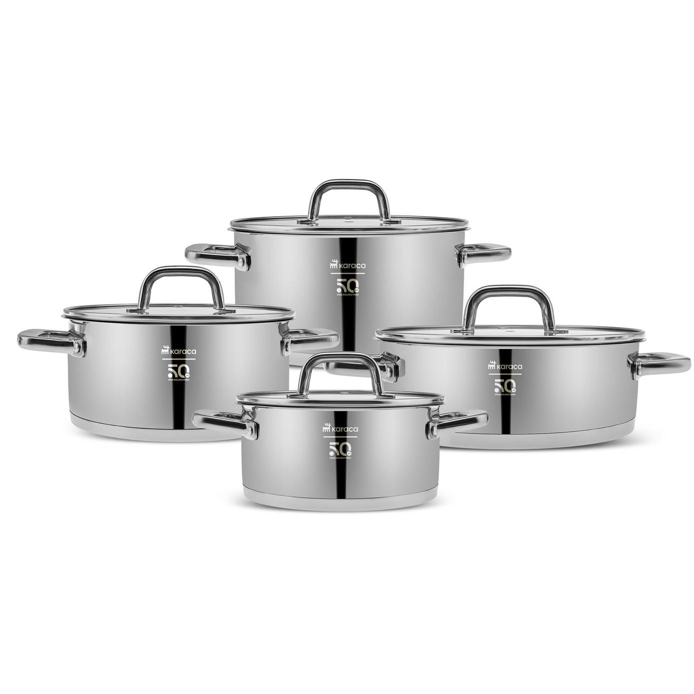 Karaca 50. Yıl İmza Koleksiyonu Trinitiy 8 Parça Çelik Tencere Seti Limited Edition