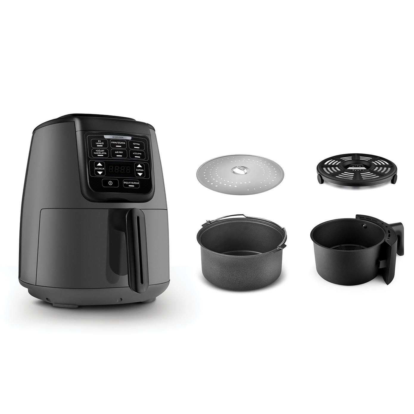 Karaca Air Pro Cook 3 in 1 XL Ev Yemeği, Közleme, Airfryer Space Gray 4L
