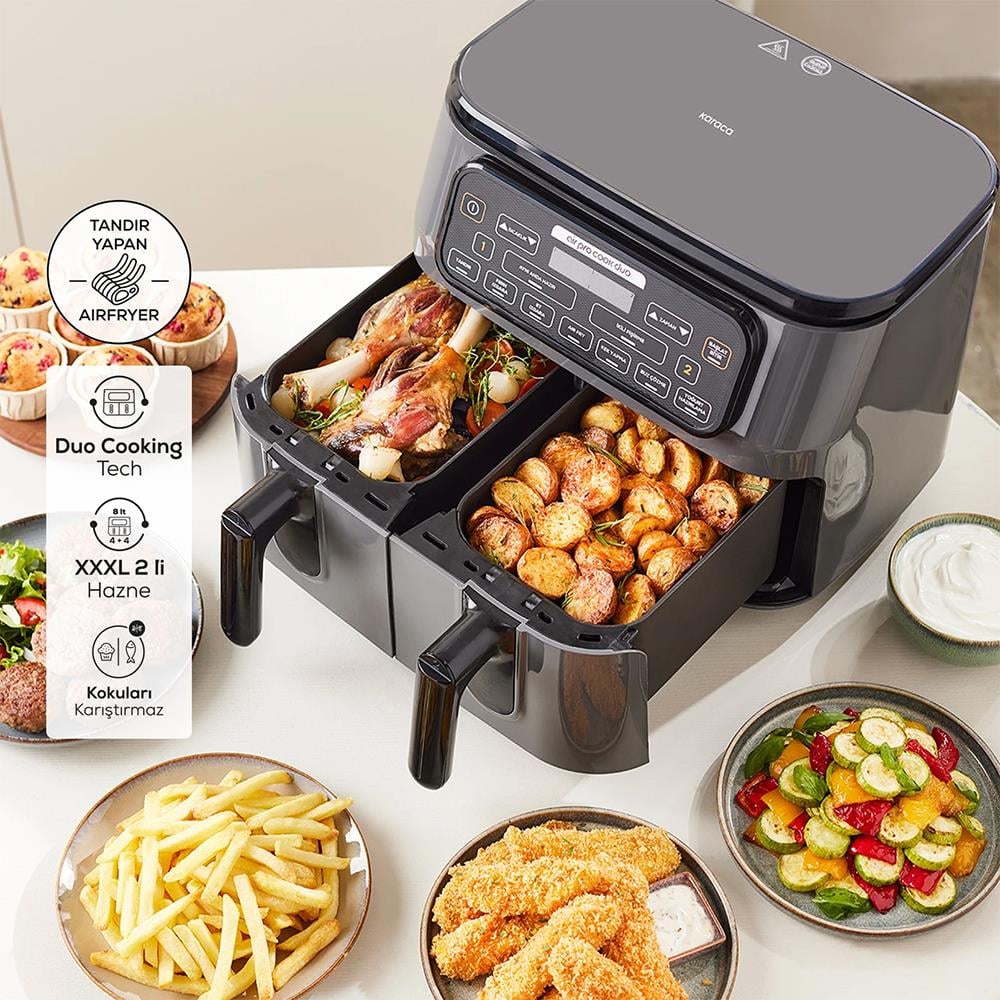 Karaca Air Pro Cook Duo Tandır XXXL Airfryer Rosegold 8L