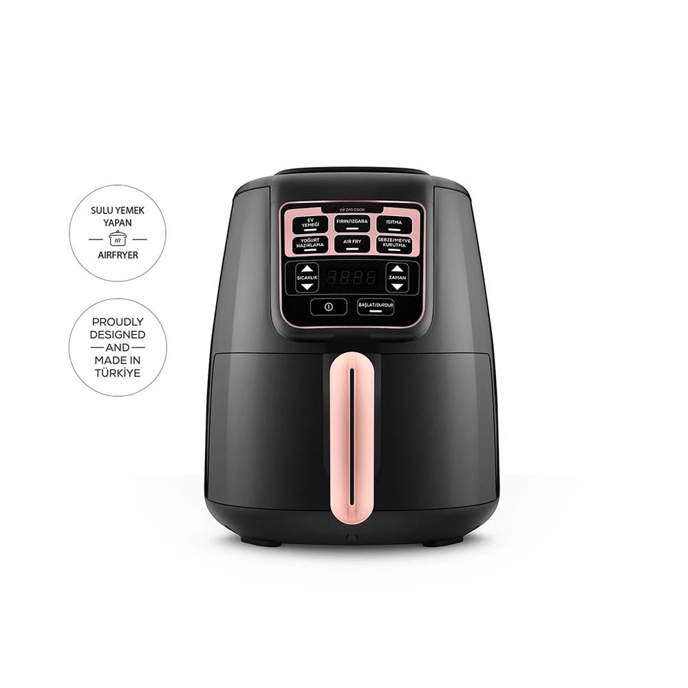 Karaca Air Pro Cook XL 2 in 1 Konuşan Airfryer Rosegold 4L