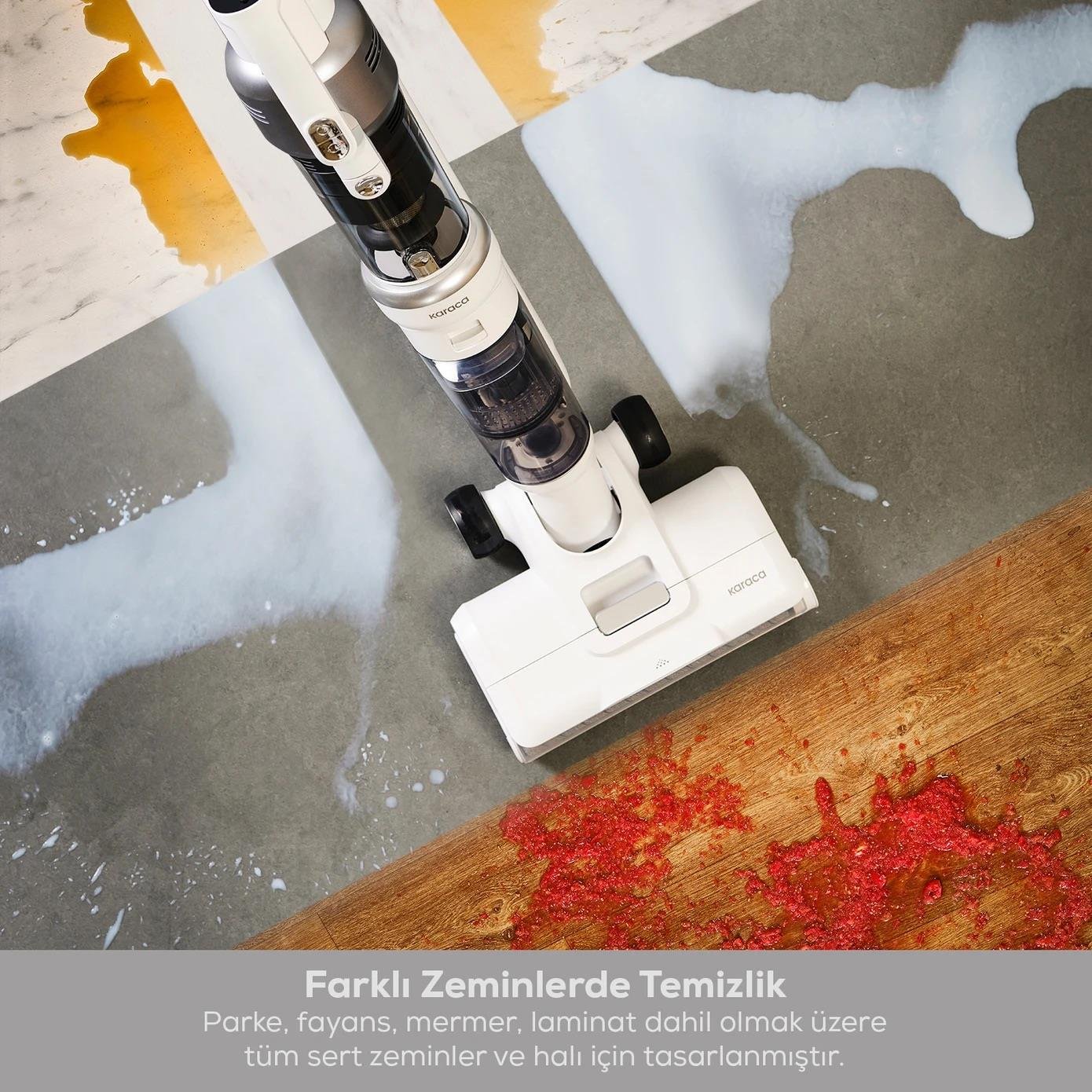 Karaca Aquaclean Pet 3in1 Islak ve Kuru Kablosuz Dikey Süpürge