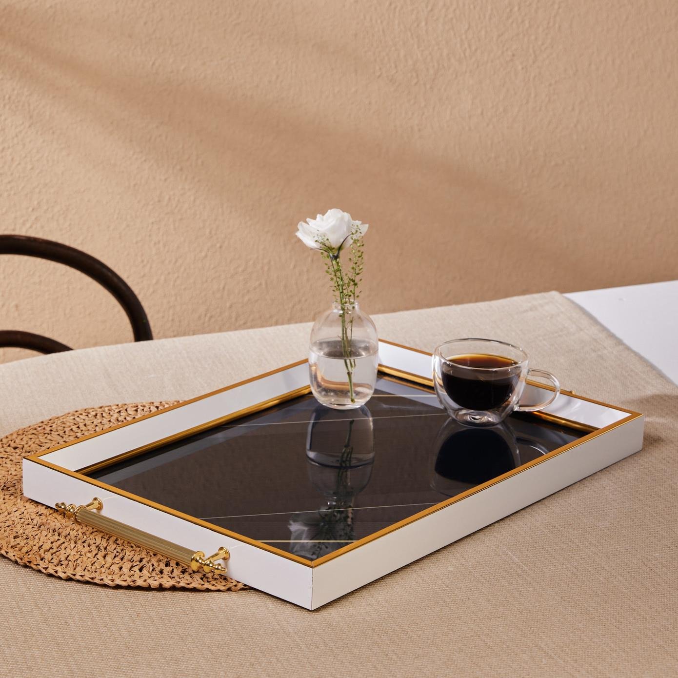 Karaca Aster Lacivert Dikdörtgen Tepsi 49x29 Cm