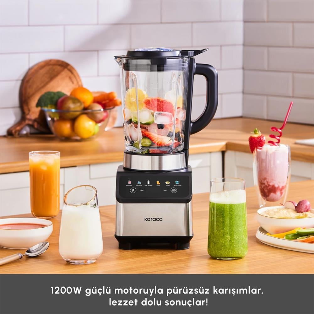 Karaca Color Touch Screen Smoothie Blender Inox 1200W