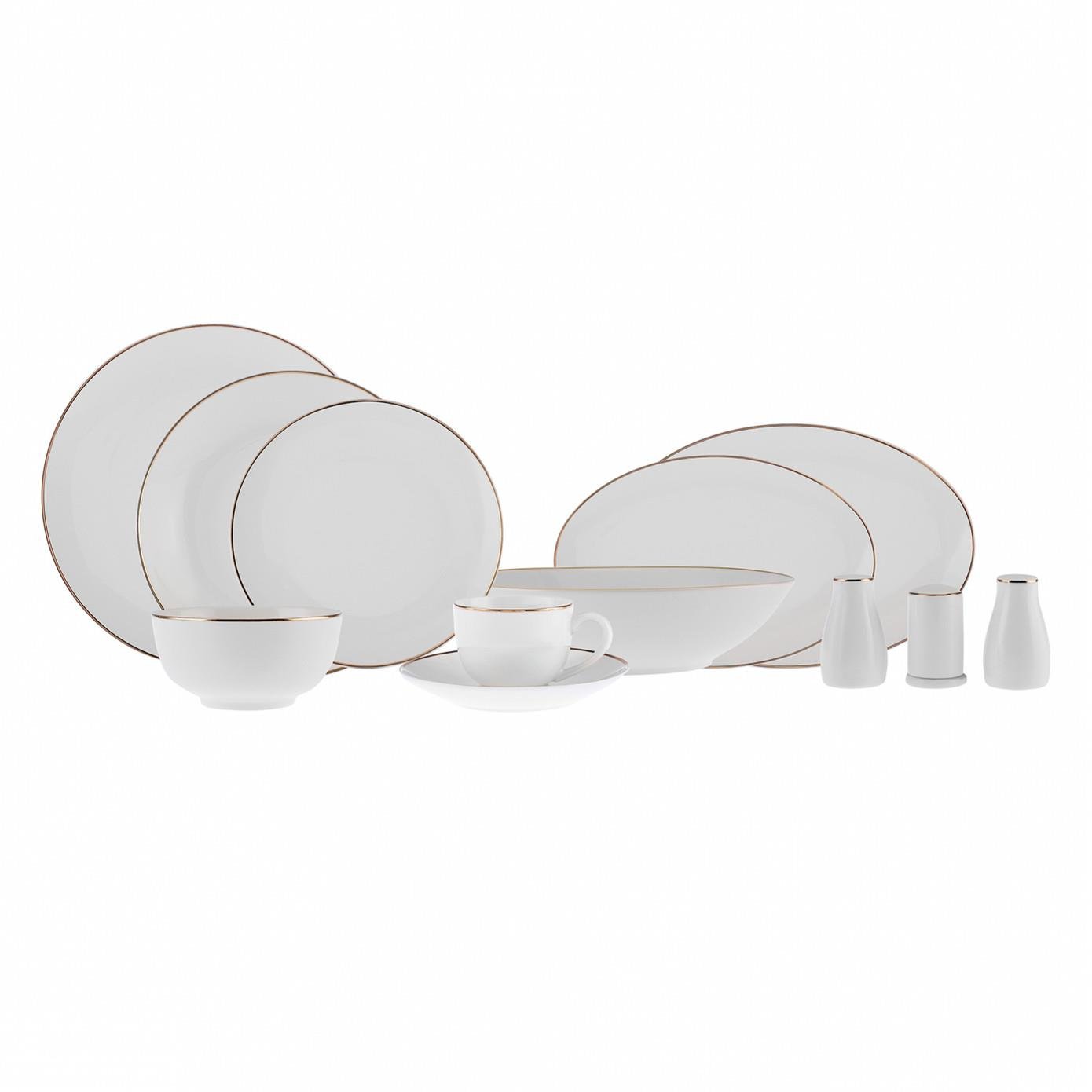 Karaca Elegance Bone Rowan 69 Parça 12 Kişilik Yemek Takımı Gold