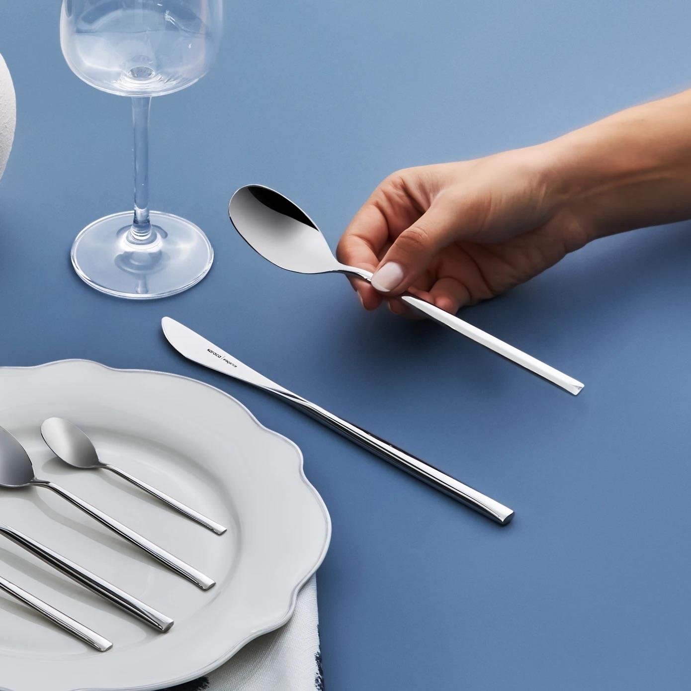 Karaca Elegance New Liza Platin 12 Kişilik 84 Parça Çatal Kaşık Bıçak Takımı