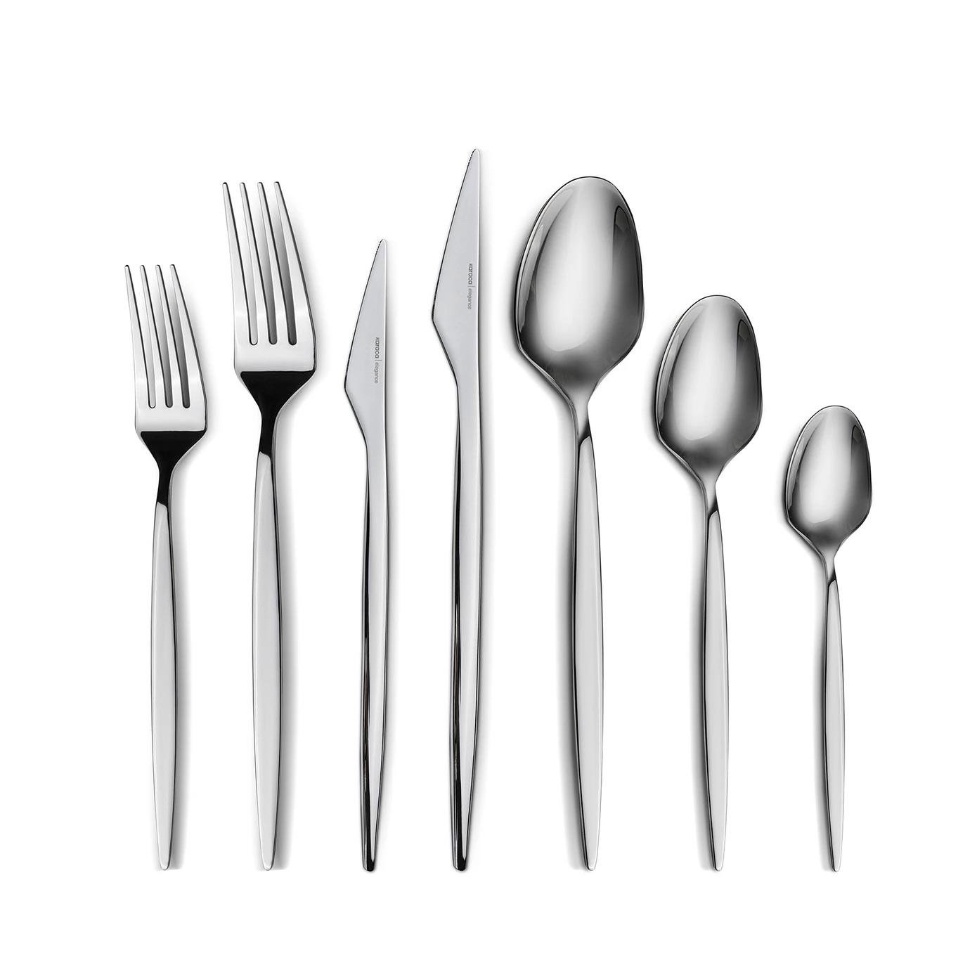 Karaca Elegance New Thor V2 Platin 12 Kişilik 84 Parça Çatal Kaşık Bıçak Takımı