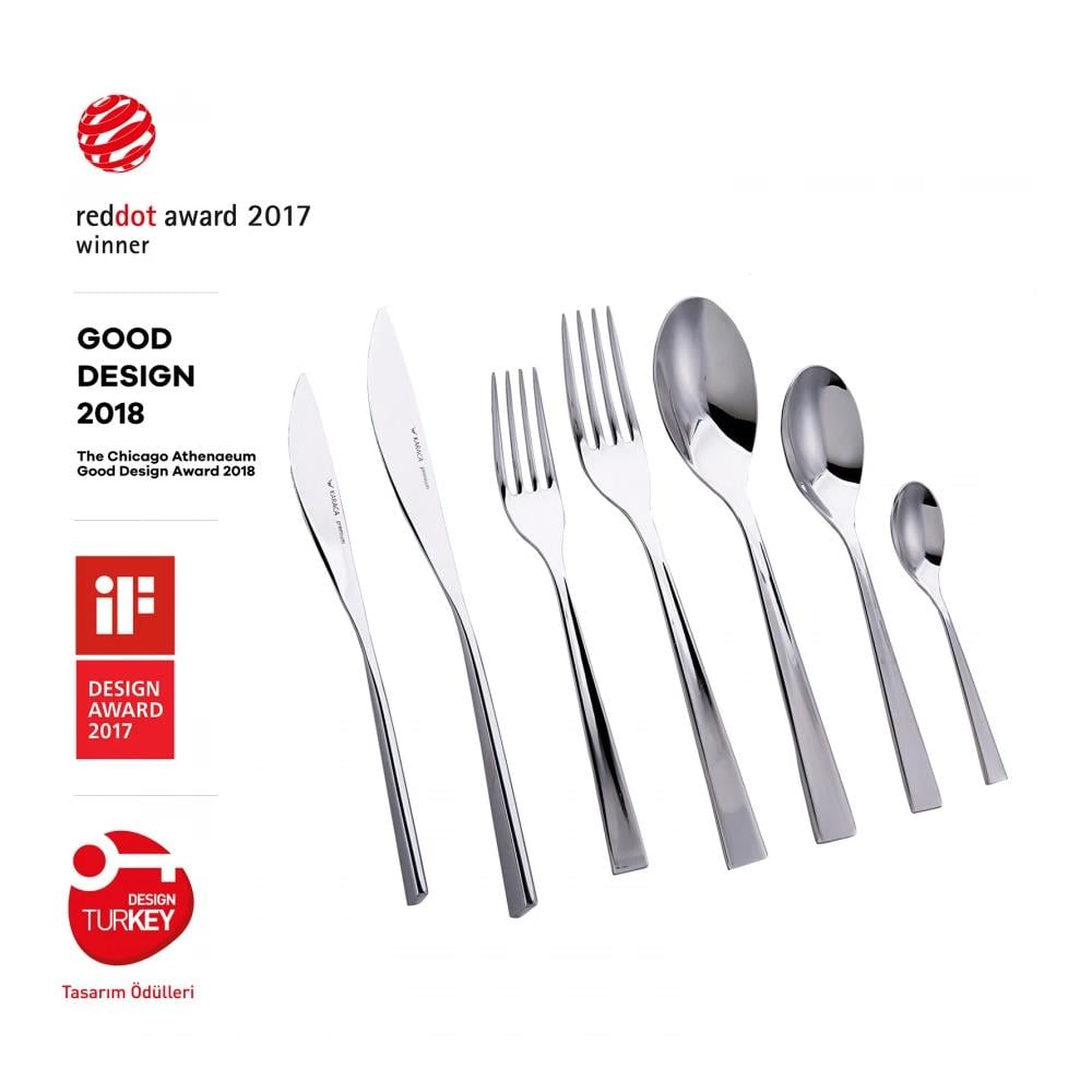 Karaca Everest Silver 84 Parça 12 Kişilik Kutulu Çatal Kaşık Bıçak Takımı