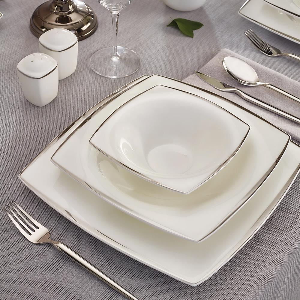 Karaca Fine Pearl Agate Platin 62 Parça 12 Kişilik Yemek Takımı