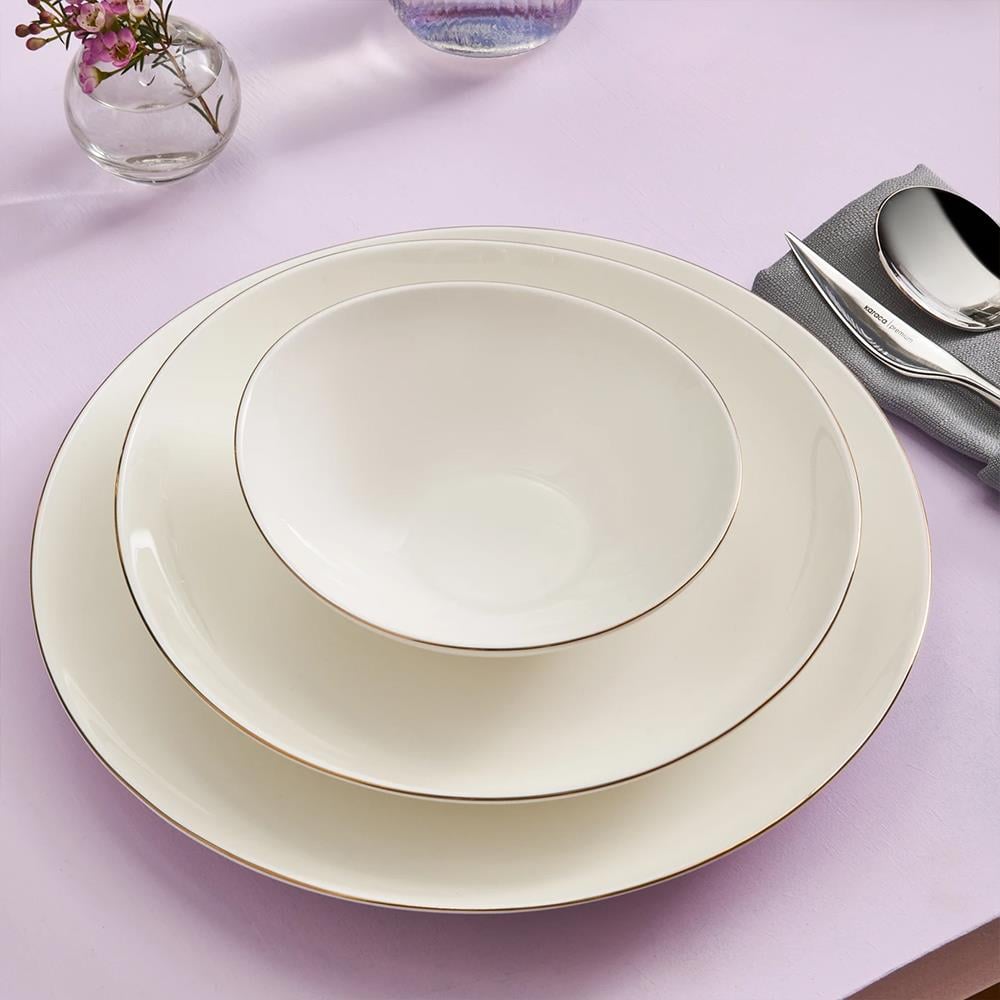 Karaca Fine Pearl Extra Wave 61 Parça 12 Kişilik Yemek Takımı