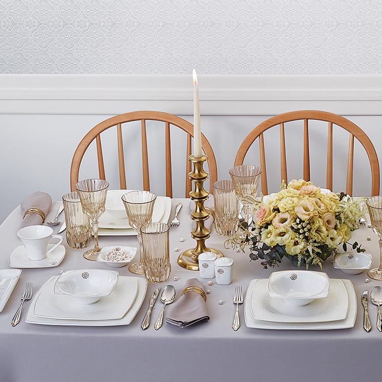 Karaca Fine Pearl Hailey 62 Parça 12 Kişilik Yemek Takımı