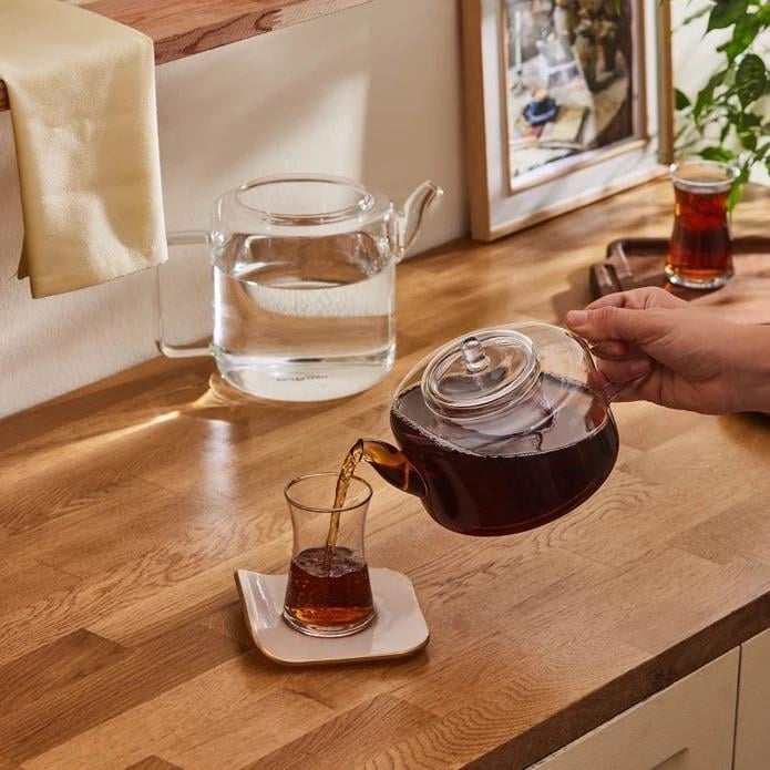 Karaca Flat Borosilikat Cam Çaydanlık Takımı
