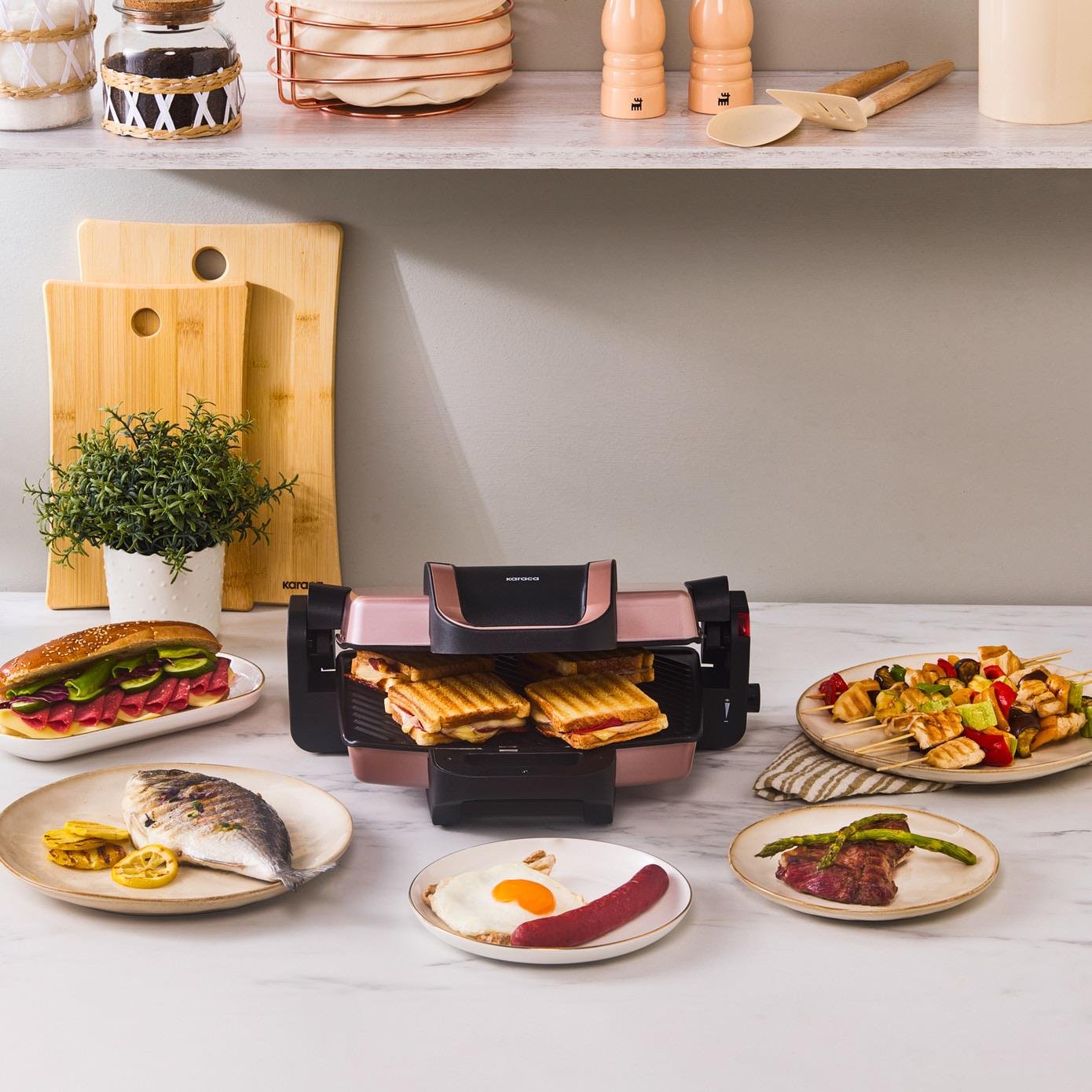 Karaca Future Tost Makinesi Rosegold 4 Dilim Kapasiteli