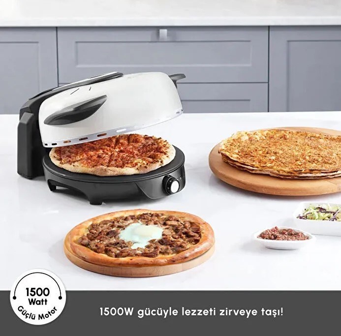 Karaca Gastro 10 in 1 Pizza Pide Lahmacun ve Tandır Ekmeği Makinesi Biodiamond Soft Cream
