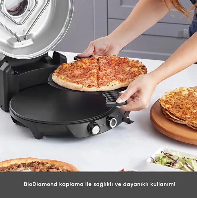 Karaca Gastro 10 in 1 Pizza Pide Lahmacun ve Tandır Ekmeği Makinesi Biodiamond Soft Cream