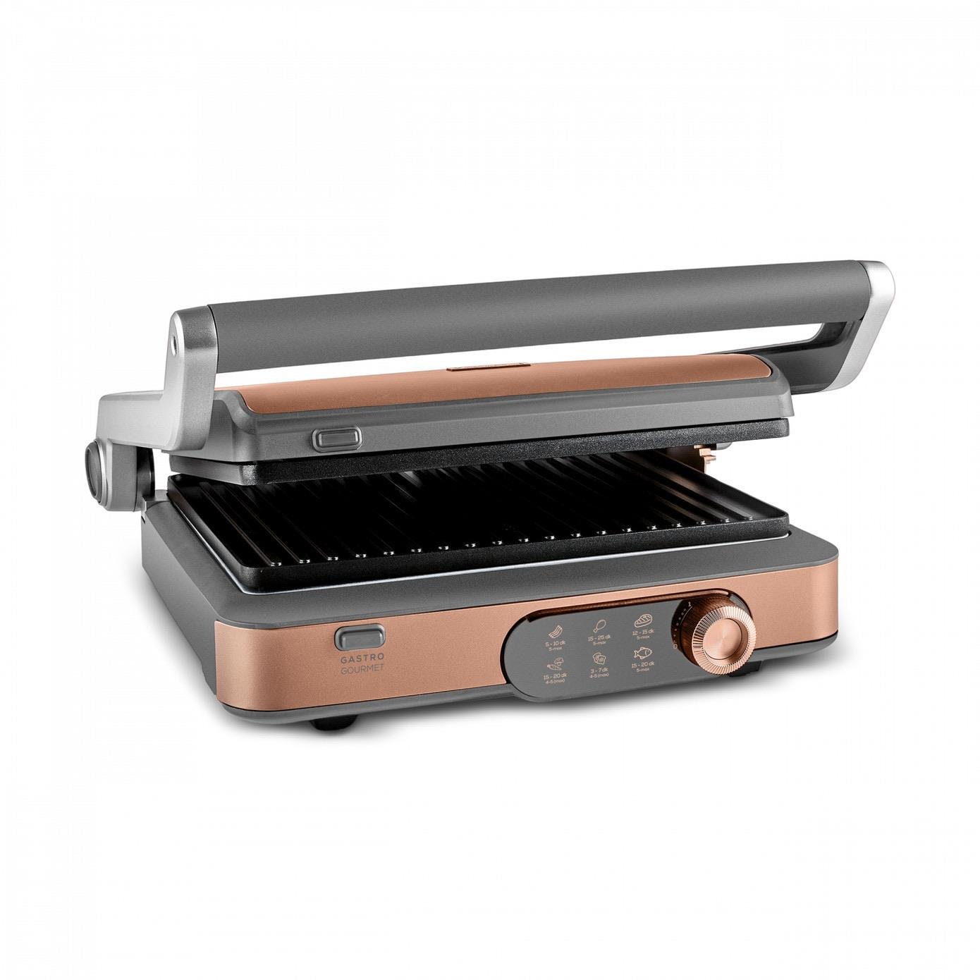 Karaca Gastro Gourmet Döküm Izgara ve Tost Makinesi Galactic Bronze 6 Dilim Kapasiteli