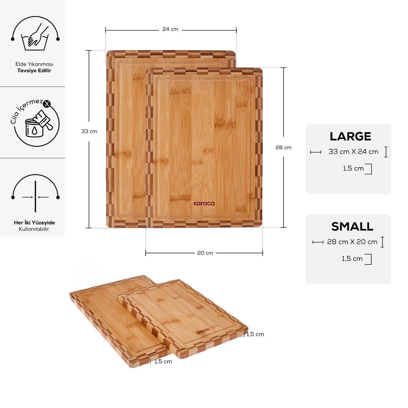 Karaca Gazel 2li Kesme Tahtası
