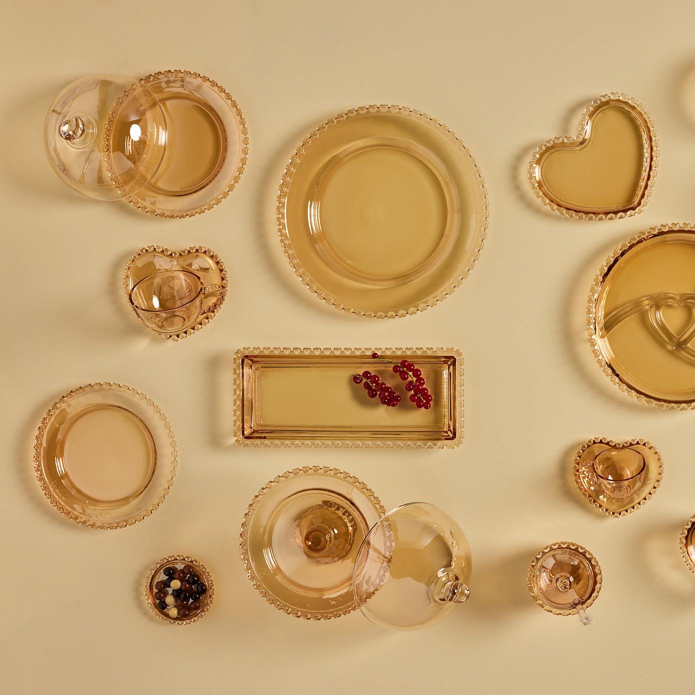 Karaca Glory 19 cm Cam Kek Fanusu Amber