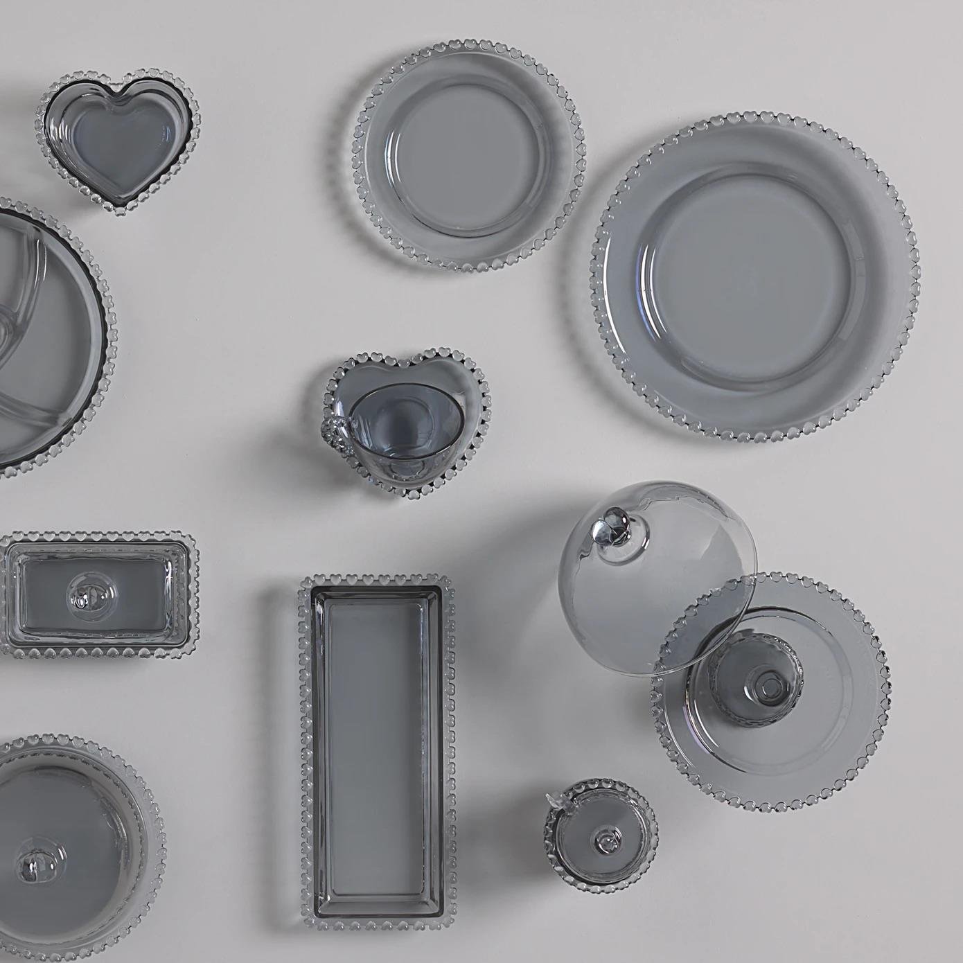 Karaca Glory 30 cm Cam Kayık Tabak Antrasit