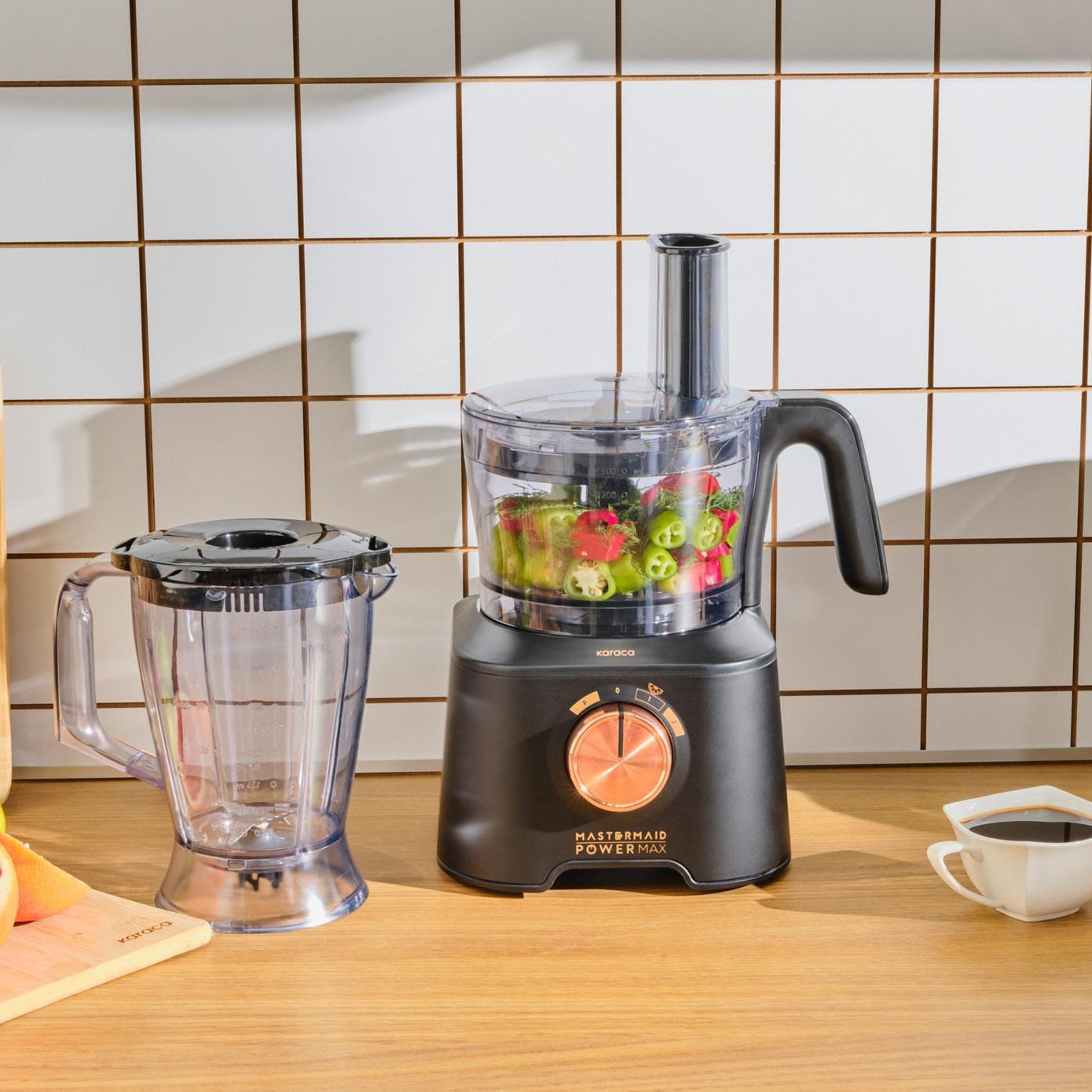 Karaca Gurme Luxury 2.0 Elektrikli Evlilik Paketi Tost, Kahve, Çay Makinesi ve Mutfak Robotu Black Copper