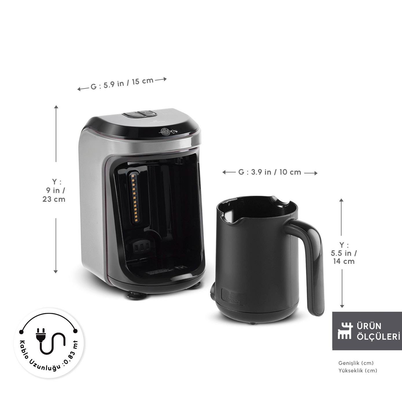 Karaca Hatır Hüps Aroma Sütlü Türk Kahve Makinesi Galaxy Gray