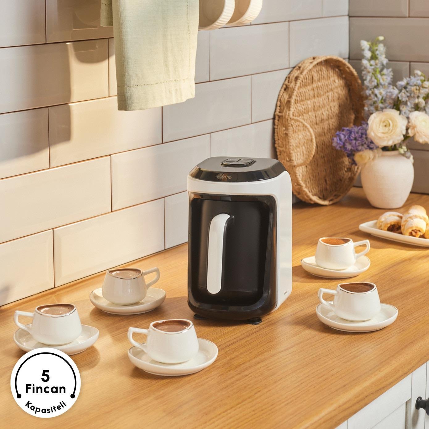 Karaca Hatır Hüps Aroma Sütlü Türk Kahve Makinesi Pearl White