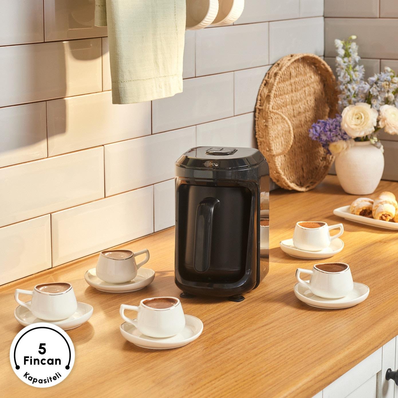 Karaca Hatır Hüps Aroma Sütlü Türk Kahve Makinesi Shiny Black