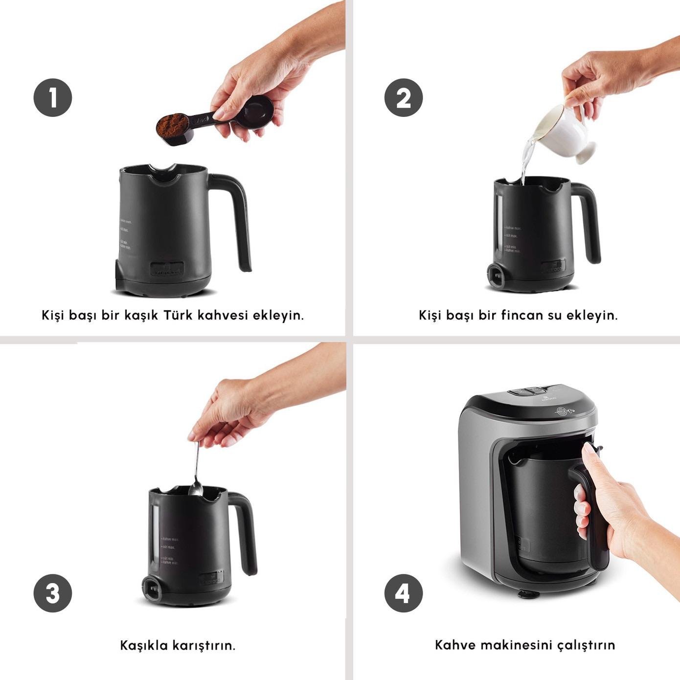 Karaca Hatır Hüps Aroma Sütlü Türk Kahve Makinesi Galaxy Gray