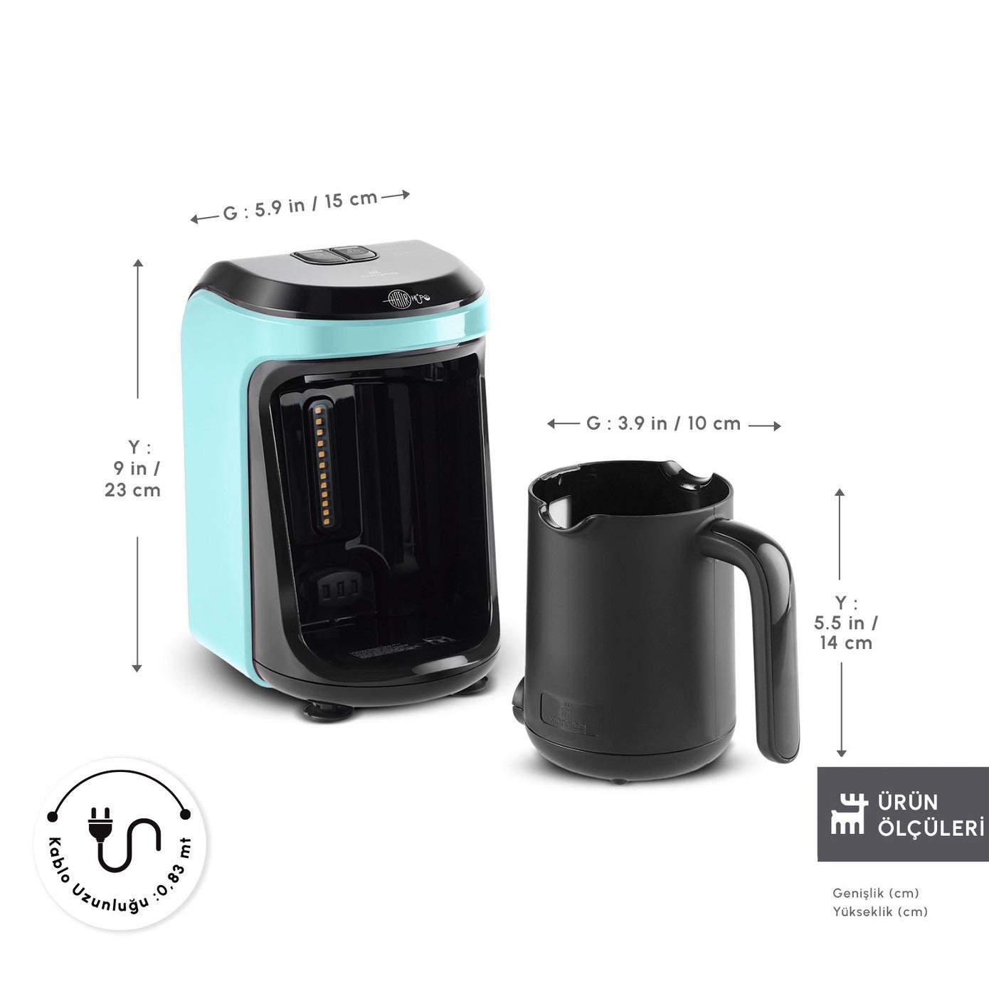 Karaca Hatır Hüps Aroma Sütlü Türk Kahve Makinesi Aqua Green