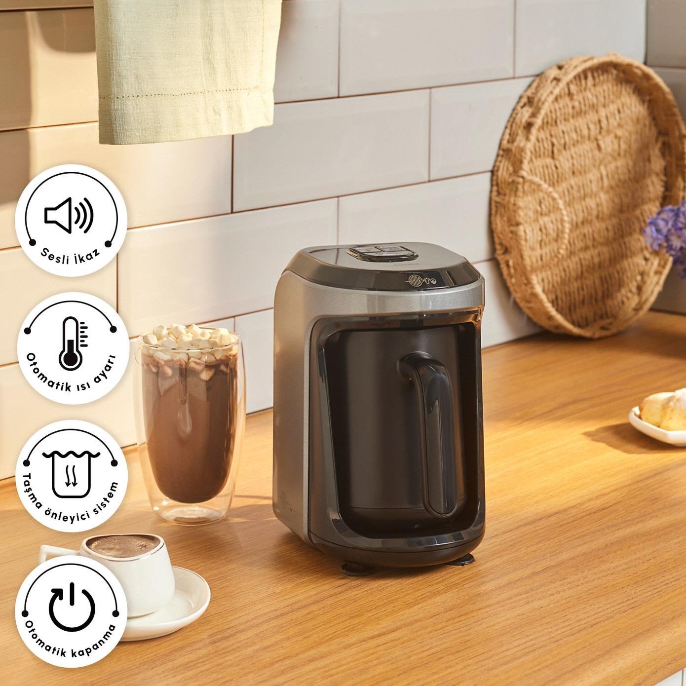 Karaca Hatır Hüps Aroma Sütlü Türk Kahve Makinesi Galaxy Gray