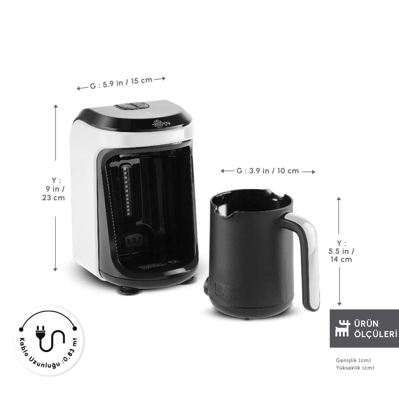 Karaca Hatır Hüps Aroma Sütlü Türk Kahve Makinesi Pearl White