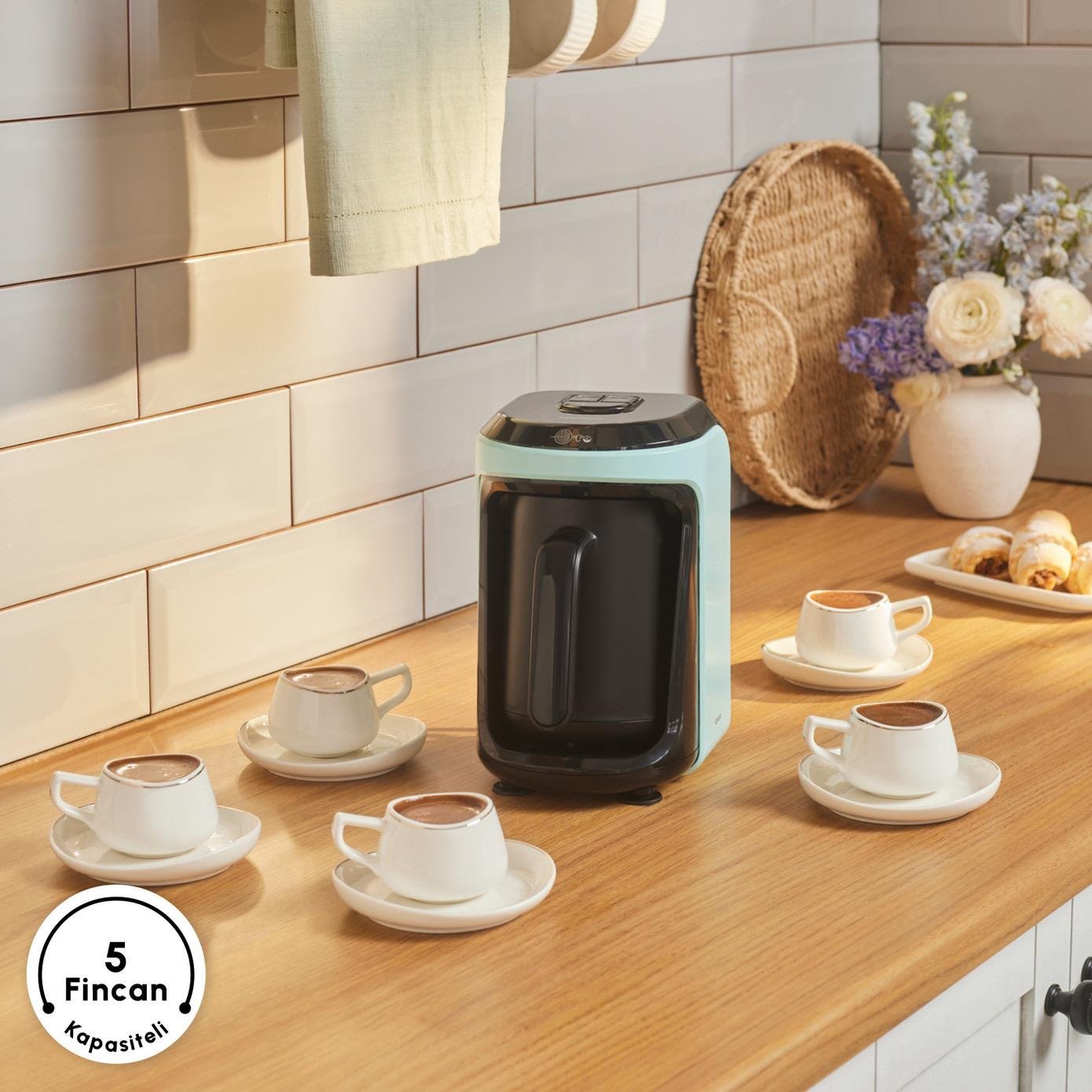 Karaca Hatır Hüps Aroma Sütlü Türk Kahve Makinesi Aqua Green