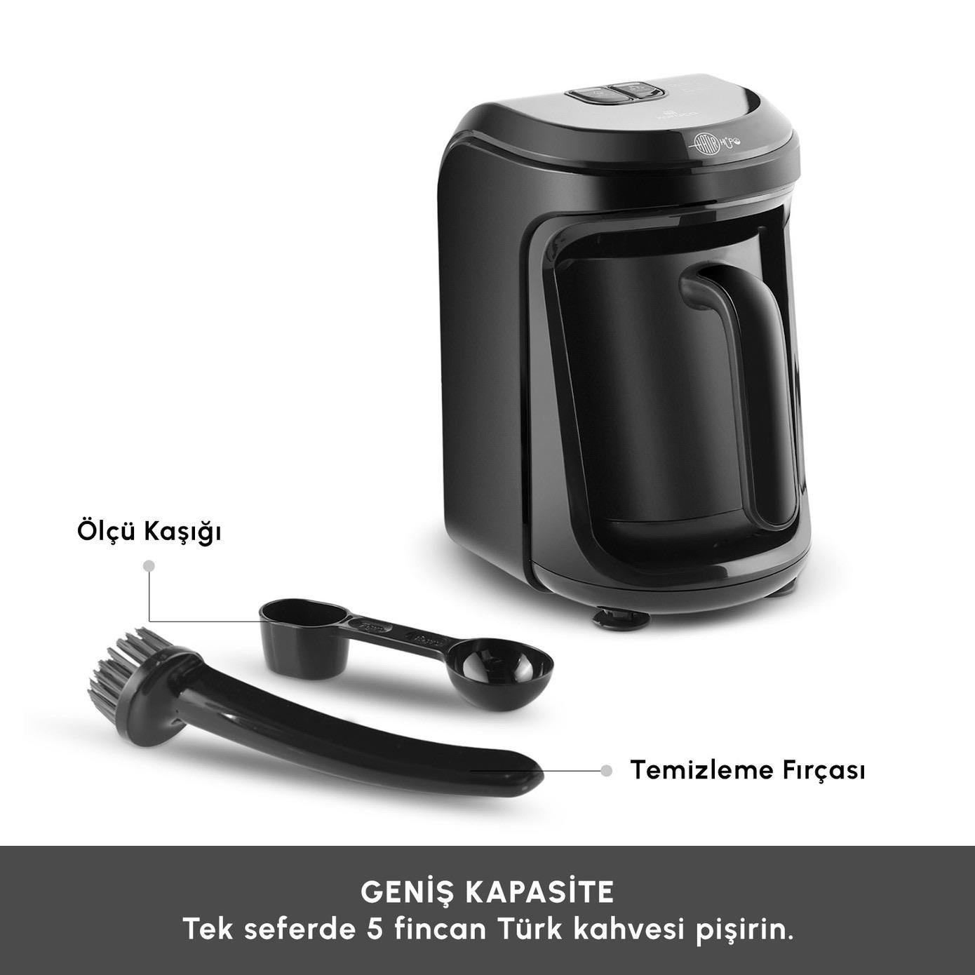 Karaca Hatır Hüps Aroma Sütlü Türk Kahve Makinesi Shiny Black