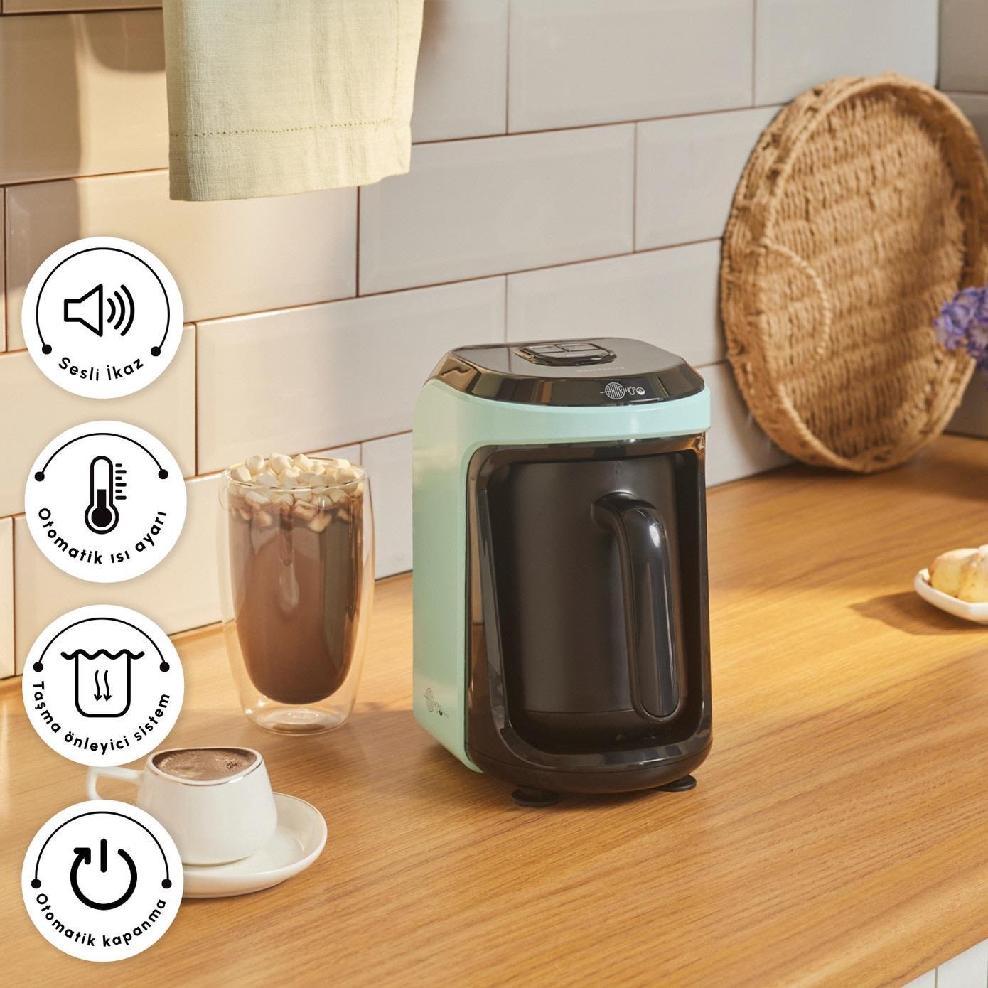 Karaca Hatır Hüps Aroma Sütlü Türk Kahve Makinesi Aqua Green