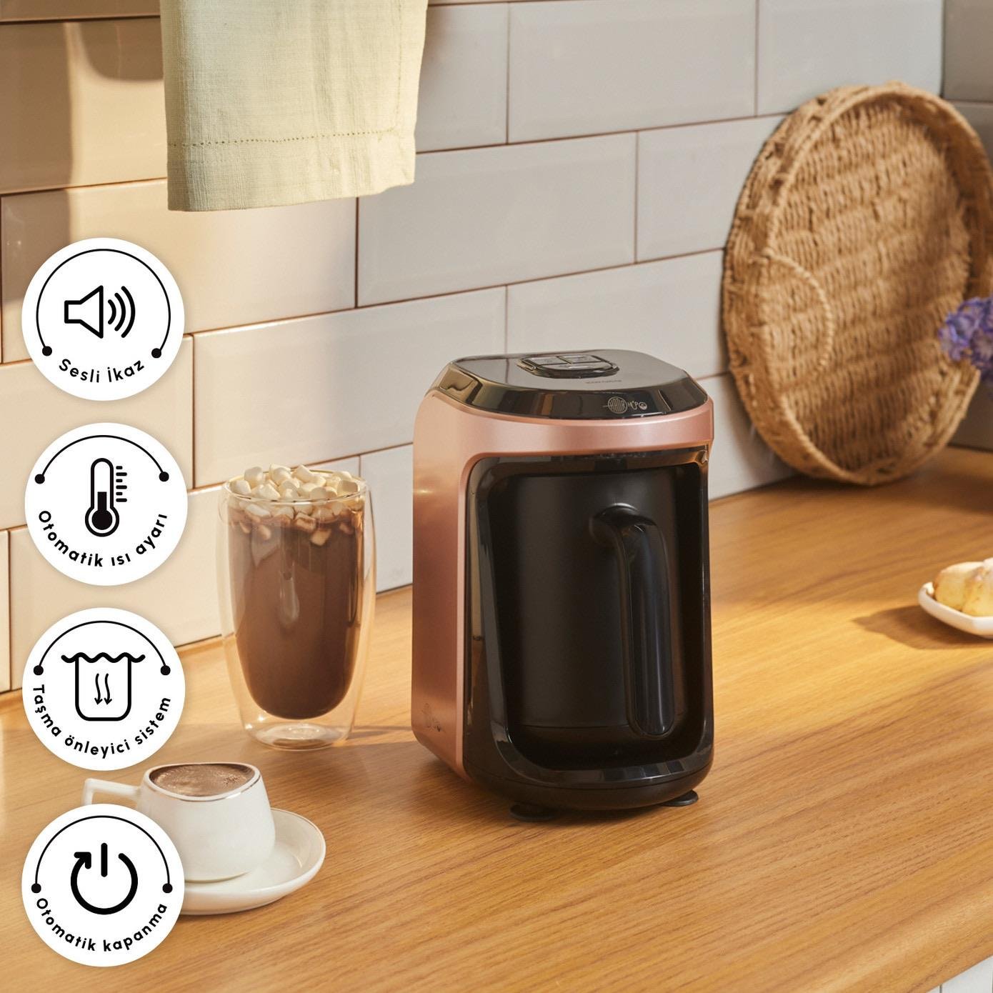 Karaca Hatır Hüps Aroma Sütlü Türk Kahve Makinesi Rosegold