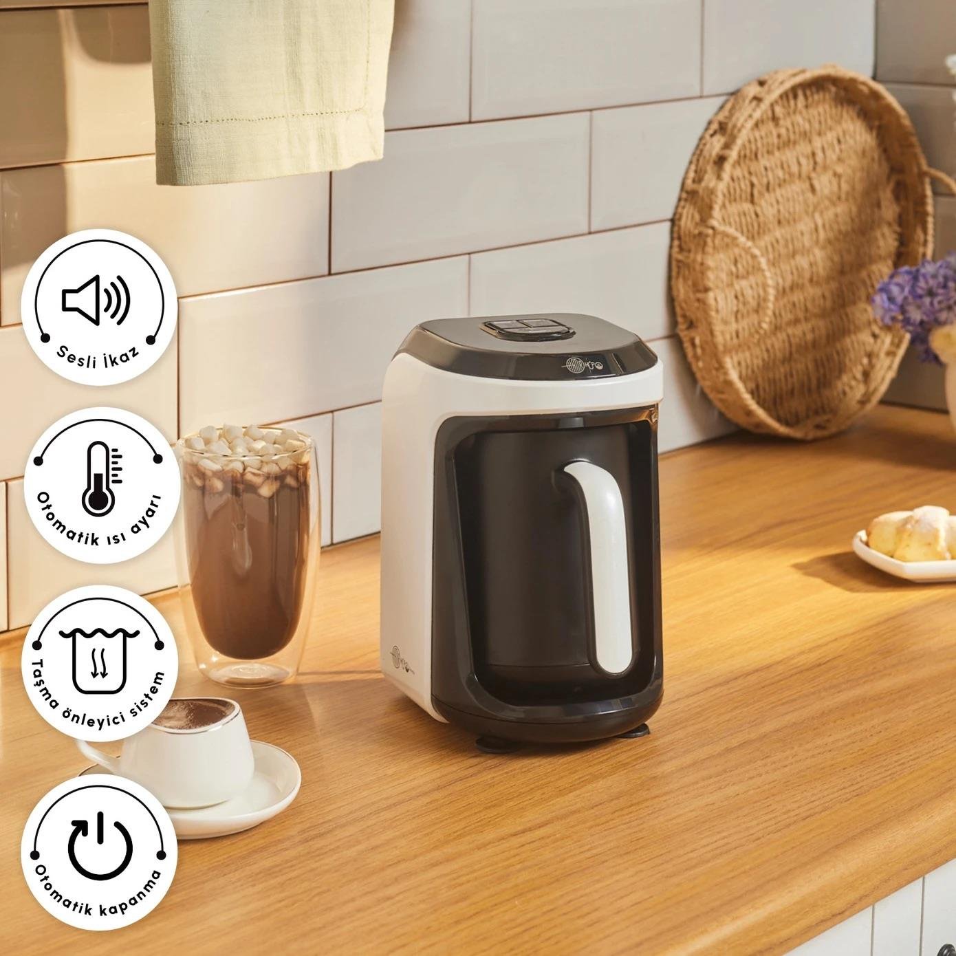 Karaca Hatır Hüps Aroma Sütlü Türk Kahve Makinesi Pearl White