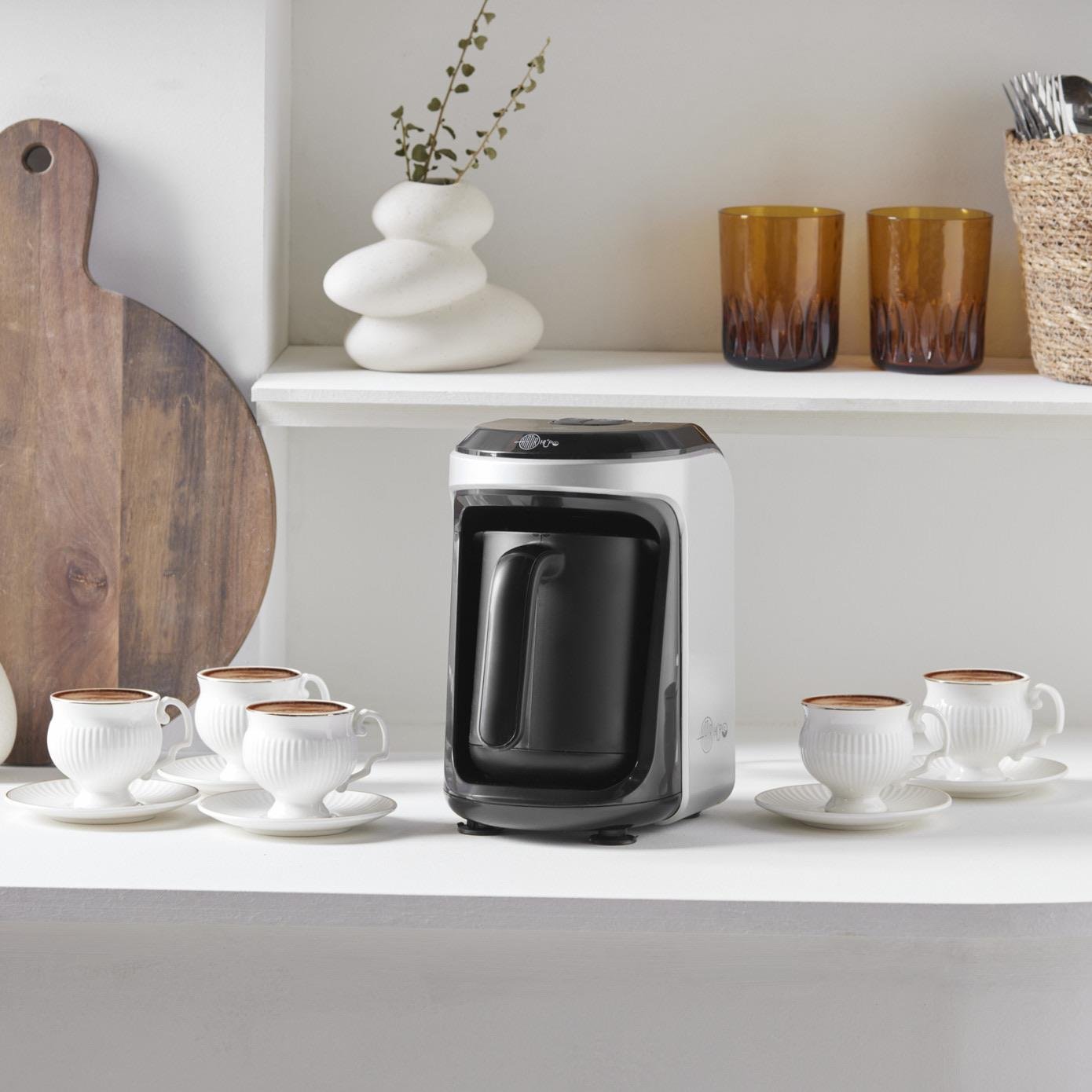 Karaca Hatır Hüps Sütlü Türk Kahve Makinesi Pearl White