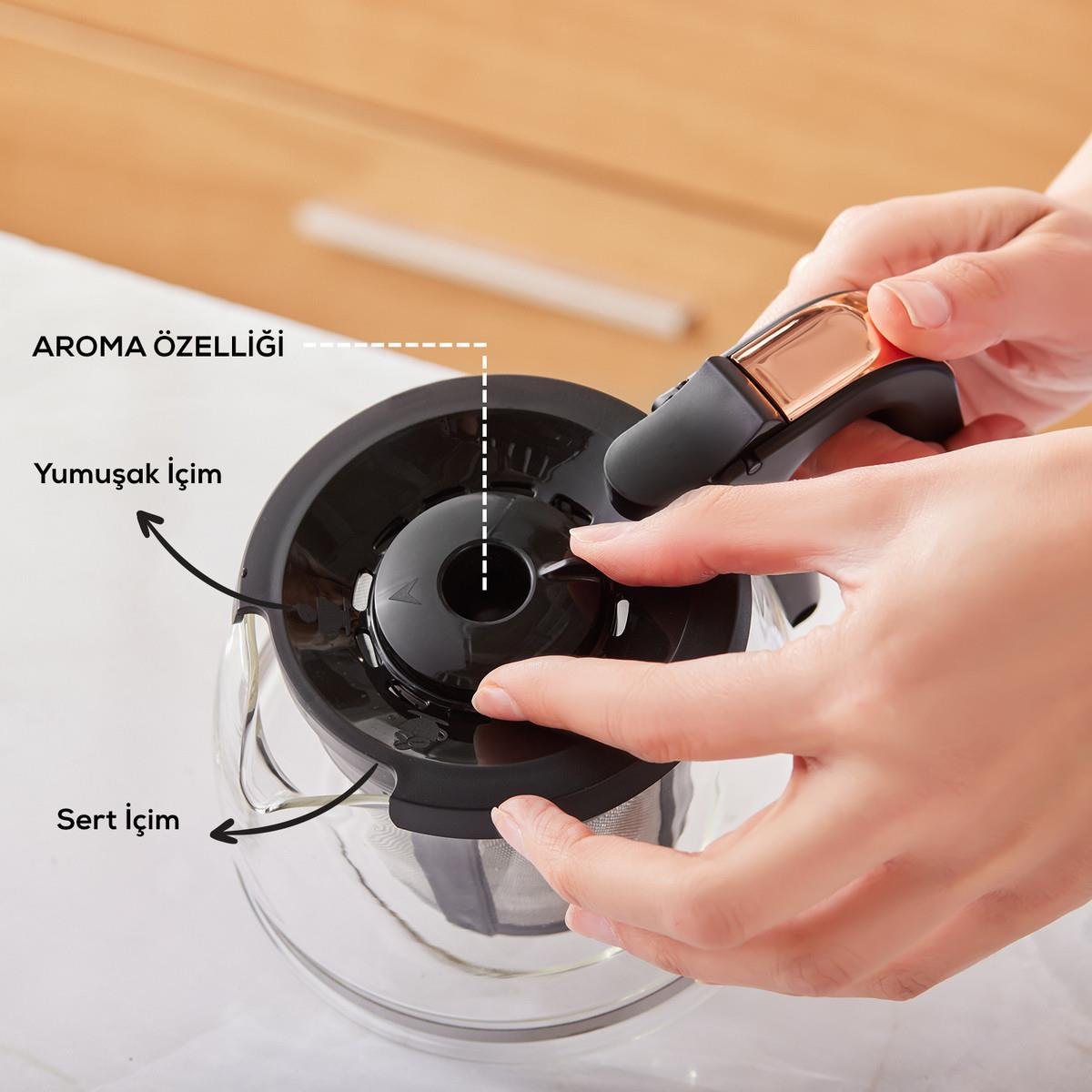 Karaca Hatır Plus 5 in 1 Essential Közde ve Sütlü Türk Kahvesi ve Filtre Kahve Makinesi Rosie Brown