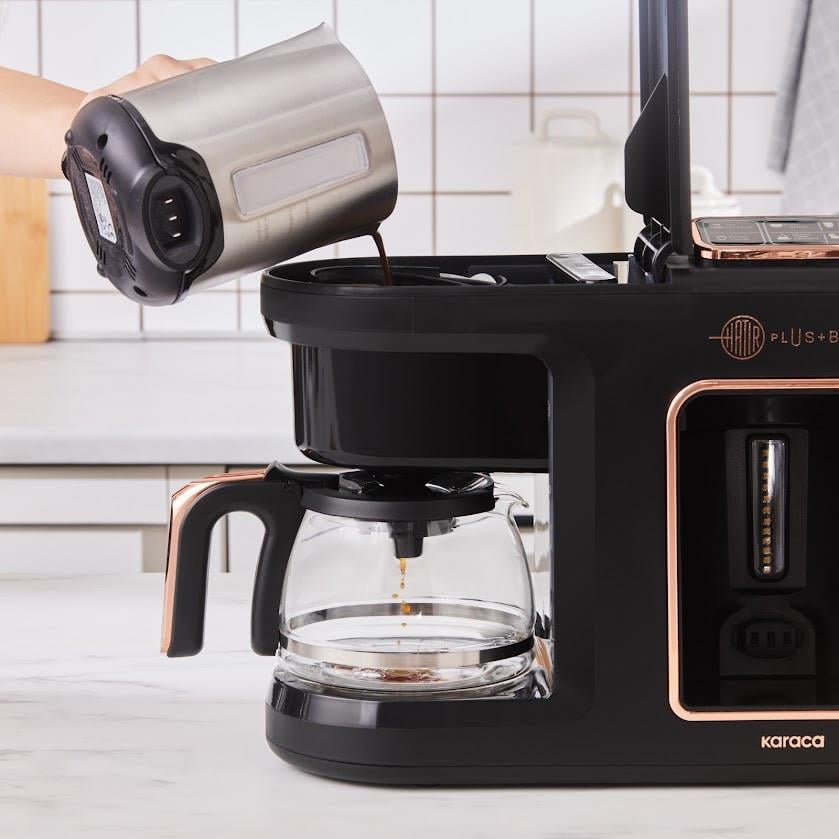 Karaca Hatır Plus Barista Steel 6 in 1 Konuşan Latte Cappuccino ve Közde Türk Kahve Makinesi Black Copper