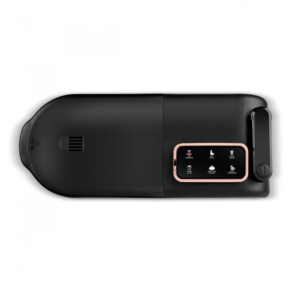 Karaca Hatır Plus Barista Steel 6 in 1 Konuşan Latte Cappuccino ve Közde Türk Kahve Makinesi Black Chrome