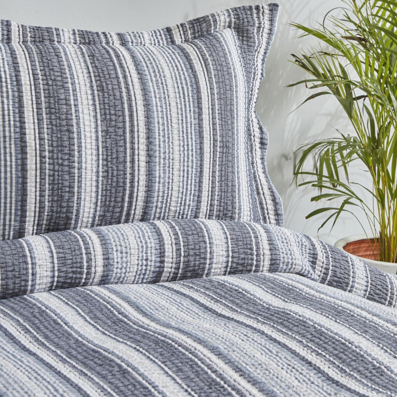 Karaca Home Denim Farley Çift Kişilik Yatak Örtüsü Seti İndigo