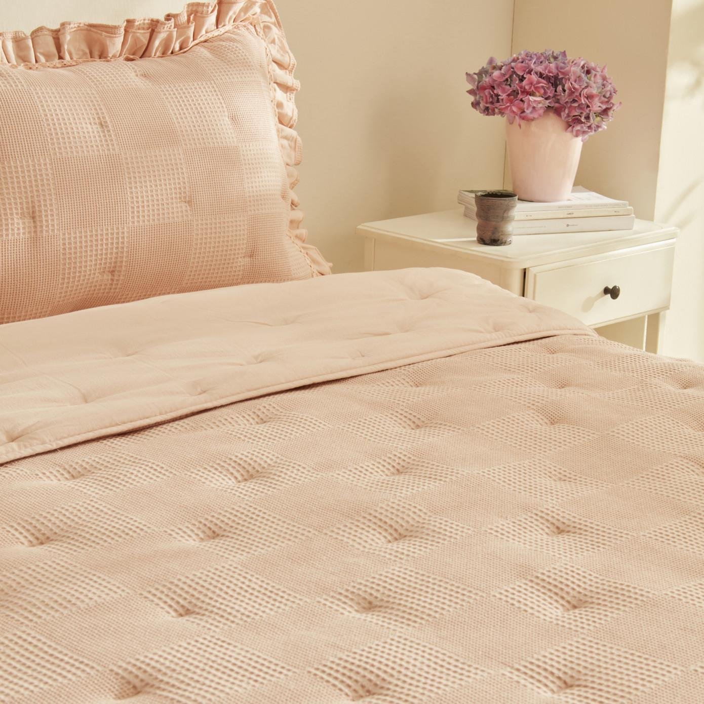 Karaca Home White Collection Perios Çİft Kişilik Fırfırlı Spring Comfor  Somon