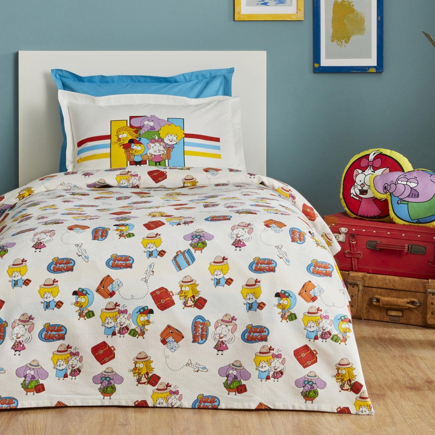 Karaca Home X Kral Şakir Travel Tek Kişilik Pike