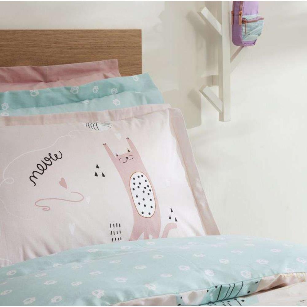 Karaca Home Young Crazy Cats Pembe %100 Pamuk Tek Kişilik Rnf Nevresim Takımı