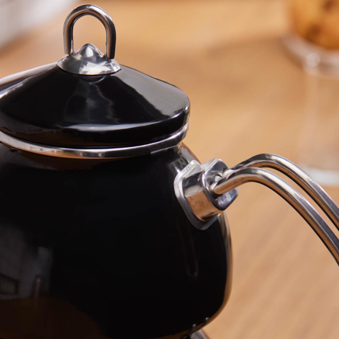 Karaca Loreto İndüksiyon Tabanlı Emaye Çaydanlık Takımı Siyah