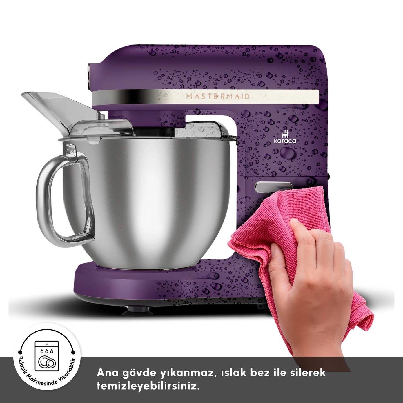 Karaca Mastermaid Chef Pro Çift Kollu Hamur Yoğurma Makinesi Grape Purple 1750W 5L