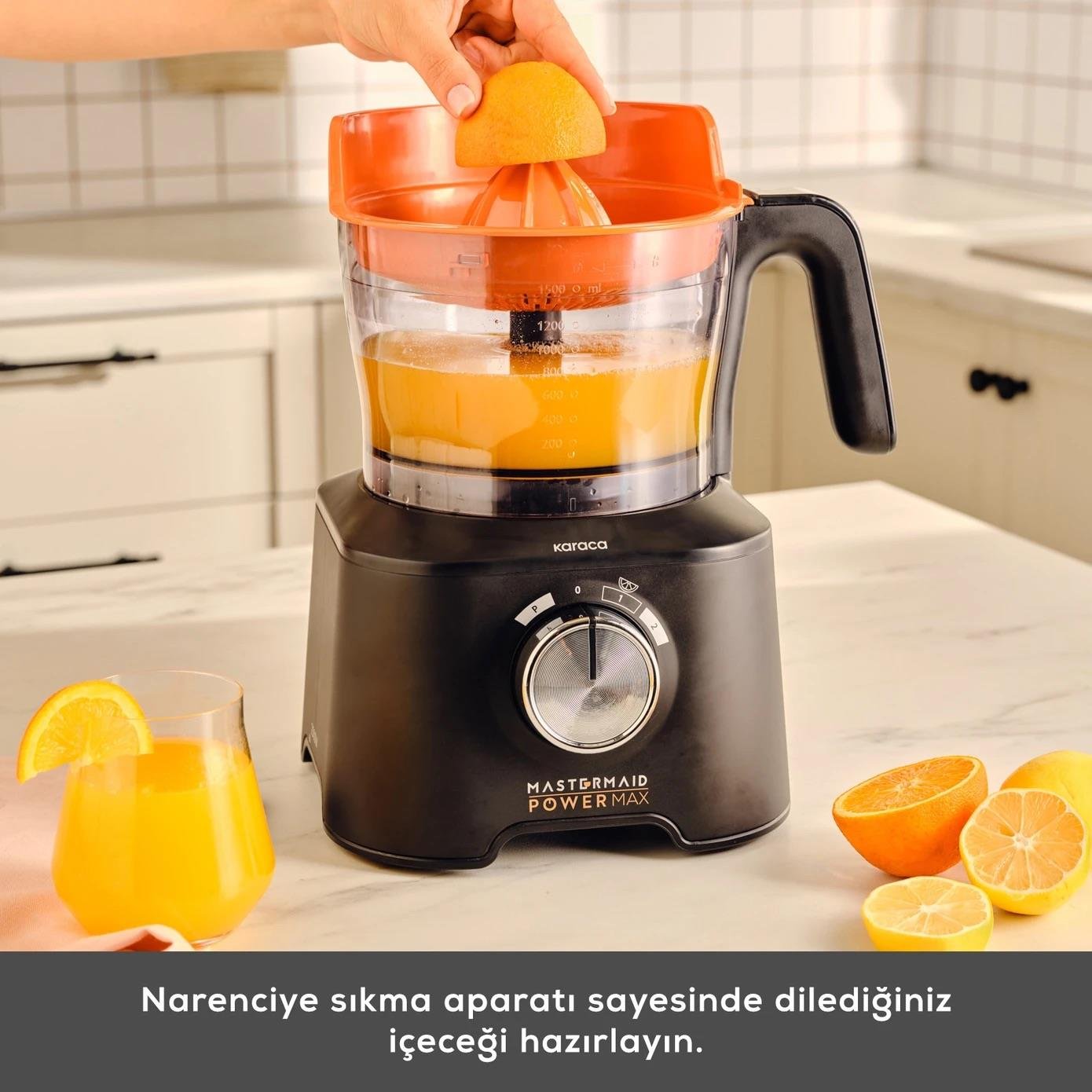 Karaca Mastermaid Power Max 11 in 1 Mutfak Robotu 2500W Matte Black Silver