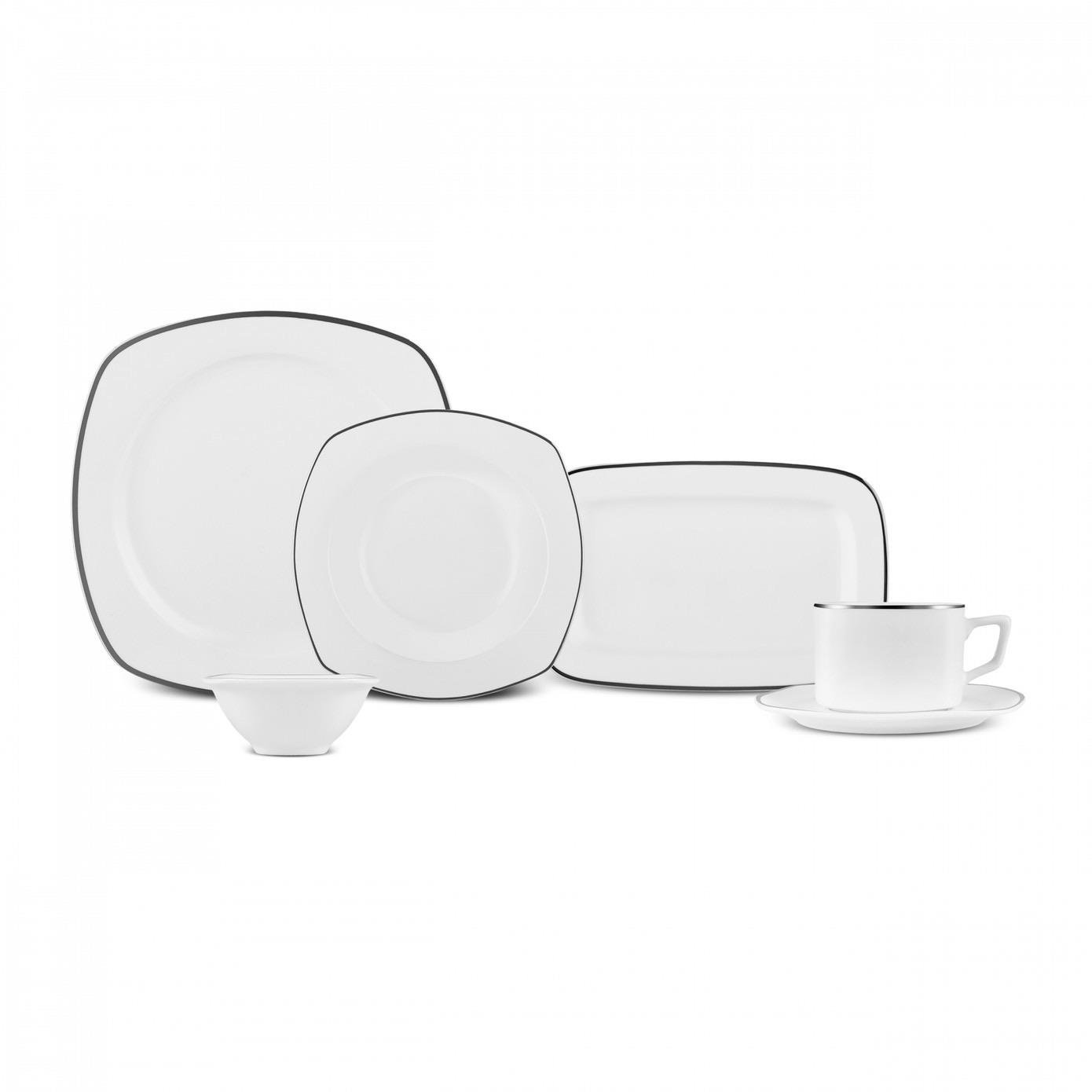 Karaca Padoca 26 Parça 6 Kişilik Kahvaltı Seti Yarım Kare Platin