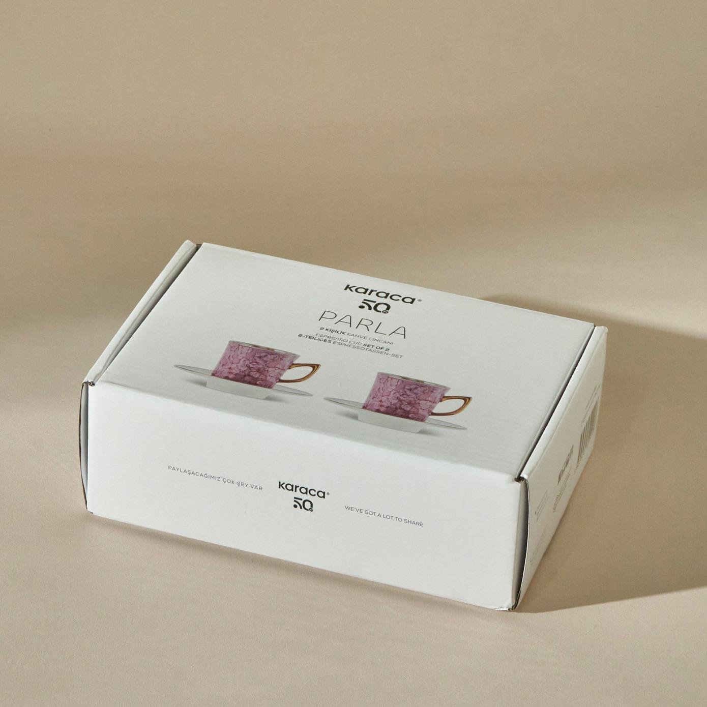 Karaca Parla 2 Kişilik Kahve Fincan Takımı 90 Ml Pembe